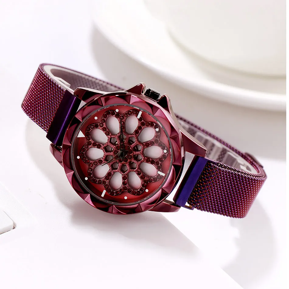 GEDI Women Watches Women Fashion Clock Ladies Watch Top Luxury Brand Quartz Wristwatch Gifts for Women Magnet Mesh Belt New