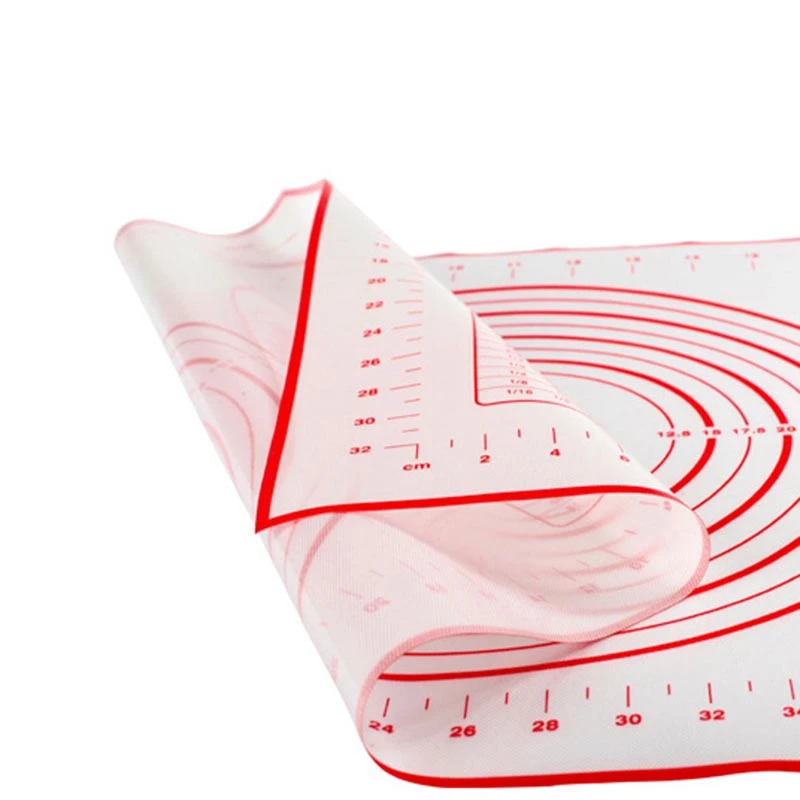 

Non Stick Silicone Fibreglass Rolling Dough Pad Pastry Bakeware Baking Mats W/ Measurements 40*60cm Black Red Colors