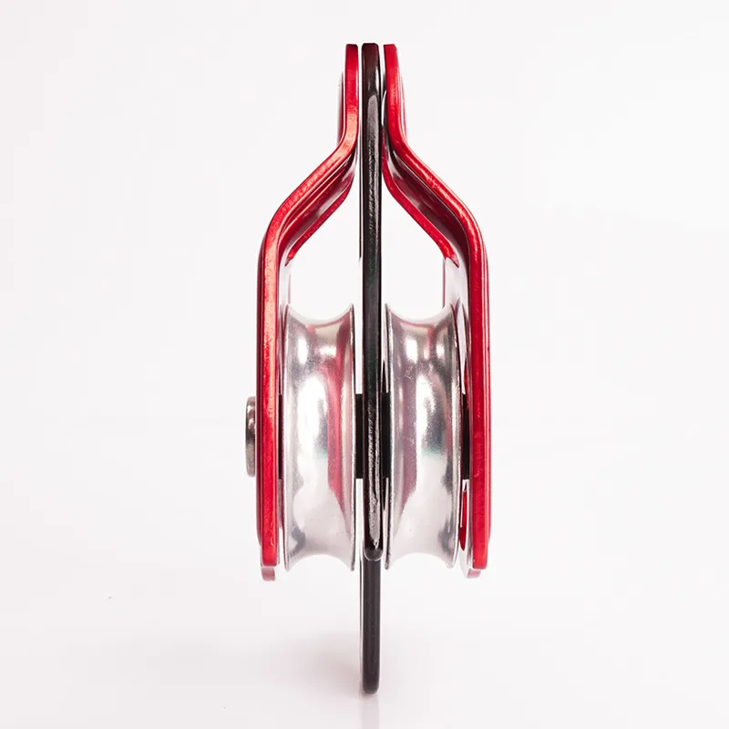 Outdoor mobile side panel type double pulley rock climbing mountaineering development rescue strops crossing activity pulley