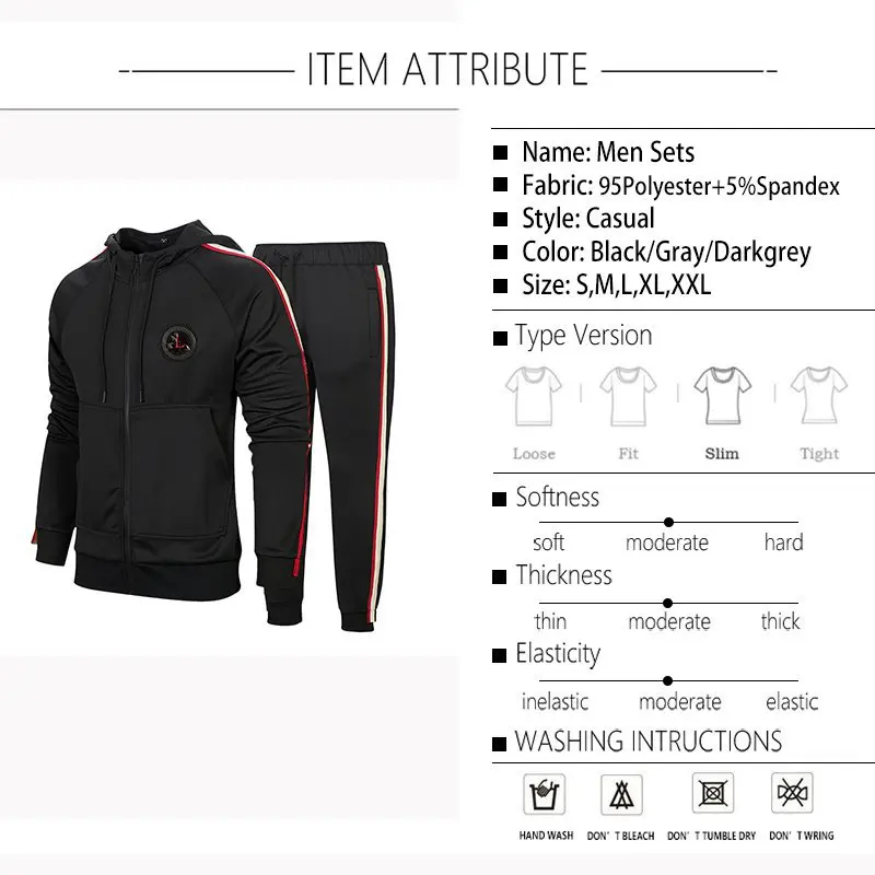 Great Value BROWON Men Tracksuits Solid Sportswear 2019 Spring Autumn Men's Jacket + Pants Tracksuit Male Sweatshirt Casual 2 Piece Set