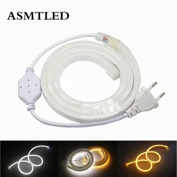 

1m 2m 3m 5m 8m 10m 15m 20m Waterproof LED Strip Light Neon Flexible Rope Tube 220V With EU Power Plug 2835 120leds/m neon Lamp