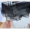 Ruban de garniture en dentelle à volants élastique, en Tulle blanc noir de 12CM de large, trois couches pour robe de mariée, fournitures de couture Guipure DIY ► Photo 3/6