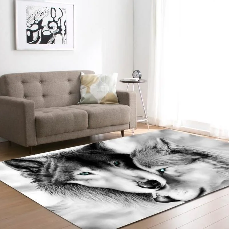 3D Рисунок волка ковер для гостиной Нескользящие прямоугольные Коврики для спальни диван йога коврик Домашний Декор(7 стилей