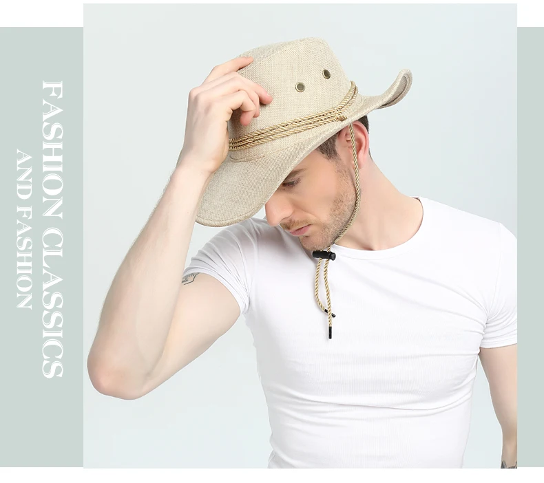 americano ocidental cowboy chapéu homem verão proteção solar ao ar livre chapéu chapéu masculino jazz viagem pesca montanha chapéus casuais