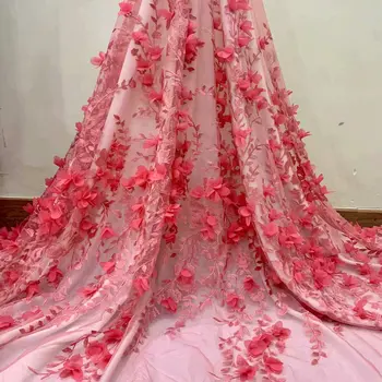 

FolaSade African Flower 3D Design African Laces 2019 African French Embroidered Tulle Lace Fabric For Wedding Party Dress TZ769
