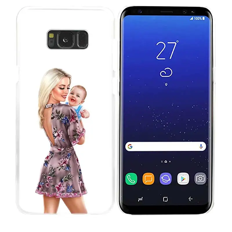 Чехол из поликарбоната для samsung Galaxy M20 M30 M40 M10 S10e S10 S9 S8 Plus S7 Note 8 9 Жесткий чехол для телефона Роскошные коричневые волосы для мамы и дочки - Цвет: 11