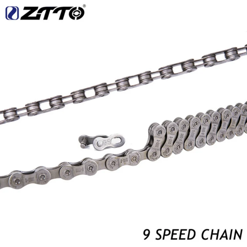 ZTTO 9 скорость MTB Горный/Дорожный велосипедные цепи 18 s 27 s 9 скорость Velo оцинкованная Золотая цепь для Shimano/SRAM системы с волшебной кнопкой