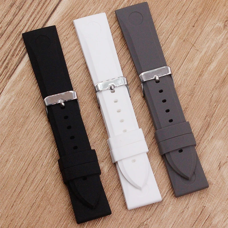 

Watch Accessories Soft Silicone Strap For Armani AR0584 AR0595 AR0593 23mm Men's Watch Strap