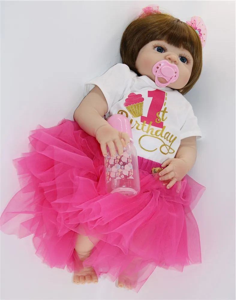 Bebes reborn NPK кукла 2" 57 см настоящие силиконовые куклы reborn baby doll новорожденная девочка малыш живые куклы juguetes