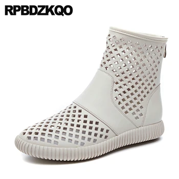 

white elevator sandals trainers hollow out women designer shoes china high quality top breathable rubber sole sneakers flats