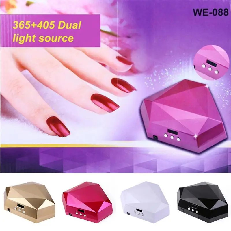 

60W Lamp Automatic Light Source Gel Nail Double Hole Manicure Tool LED / UV