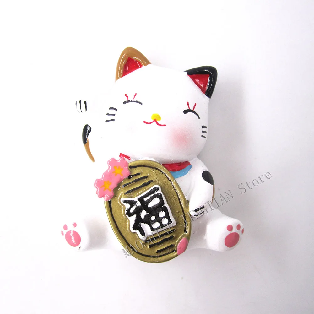Магнит на холодильник Сувениры 3D смолы стран Японии животного Кот Craft туристический ручная роспись холодильник Стикеры подарок детям