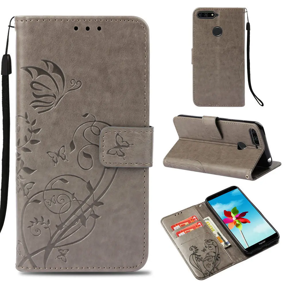 Телефонные чехлы для Fundas huawei Honor 7A Y6 2018 Pro Чехол coque с бабочками и цветами тиснение