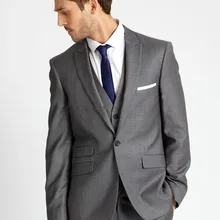 Высокое качество серый комплект из 3 предметов в стиле смокинга жениха Лучшие Мужские костюмы(куртка+ брюки+ жилет) для маленькой девочки костюмы под заказ под фрак из микрофибры костюмы для торжественных случаев