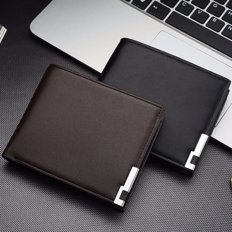 

2019 New Retro Man pu Wallets Male Purse Fashion Card Holders Small Zipper Wallet New Designed Multi Pockets Purse For Male