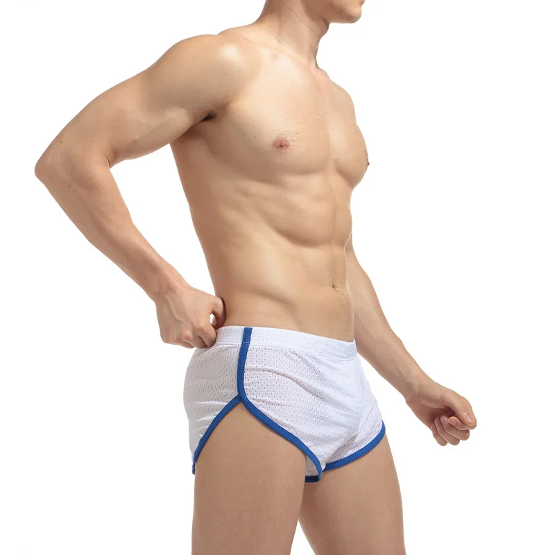 Дышащие мужские быстросохнущие плавки, мужские плавки с низкой посадкой для купания, сексуальные мужские шорты для плавания - Цвет: Белый