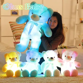 30/50/80cm Creative Light Up LED Stuffed Animals Plush Toy