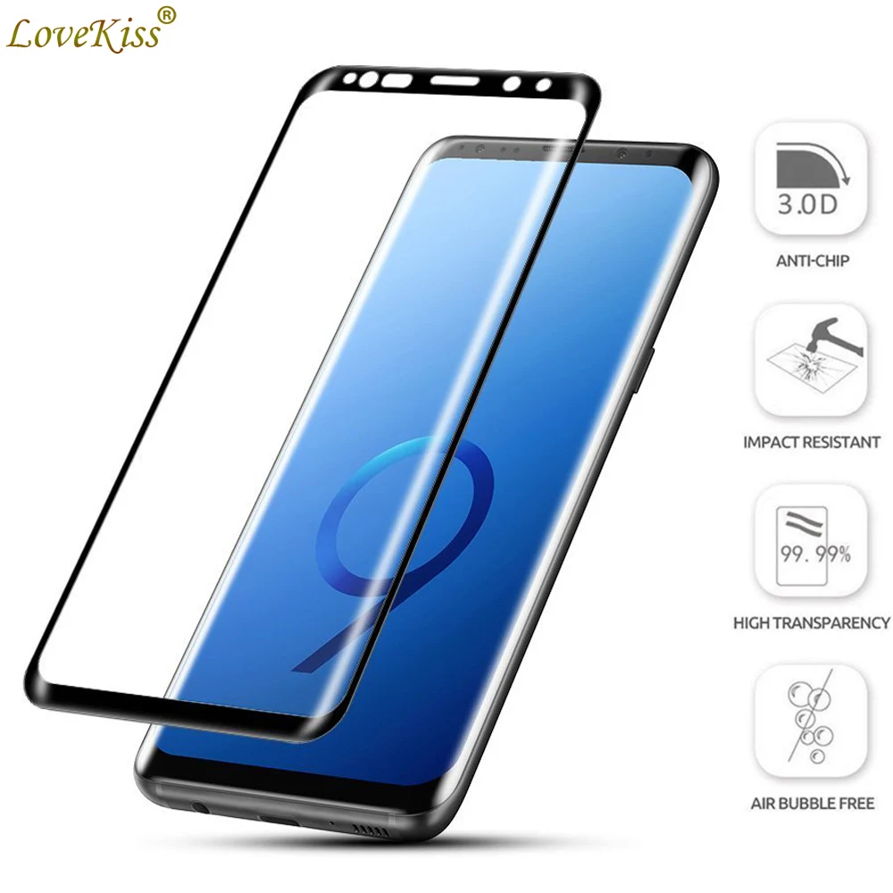 3D полное покрытие экрана стеклянная пленка для Samsung Galaxy S6 S7 Edge S8 S9 Plus + Note 8 A3 A5 A7 2017