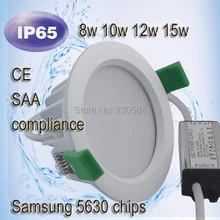 Качество IP65 непромокаемые светодиодный светильник, 7 Вт, 9 Вт, 12 Вт, 15 Вт Водонепроницаемый Драйвер+ samsung 5630 SMD+ исполнению в соответствии со стандартом водонепроницаемости разъем CE сертификация SAA