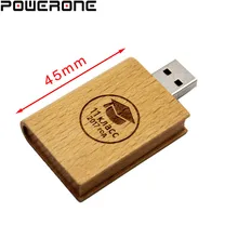 POWERONE деревянная книга USB флеш-накопитель Флешка 4 ГБ 8 ГБ 16 ГБ 32 ГБ 64 ГБ посуда карта памяти логотип клиента для выпускника