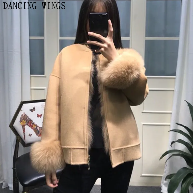 Real Fur Coat Winter Jacket Women Clothes 2018 Fox Fur Coat Parka Double-sided Wool Jacket Elegant Slim Short Coat Real Fur Coat Winter Jacket Women Clothes 2018 Fox Fur Coat Parka Double-sided Wool Jacket Elegant Slim Short Coat