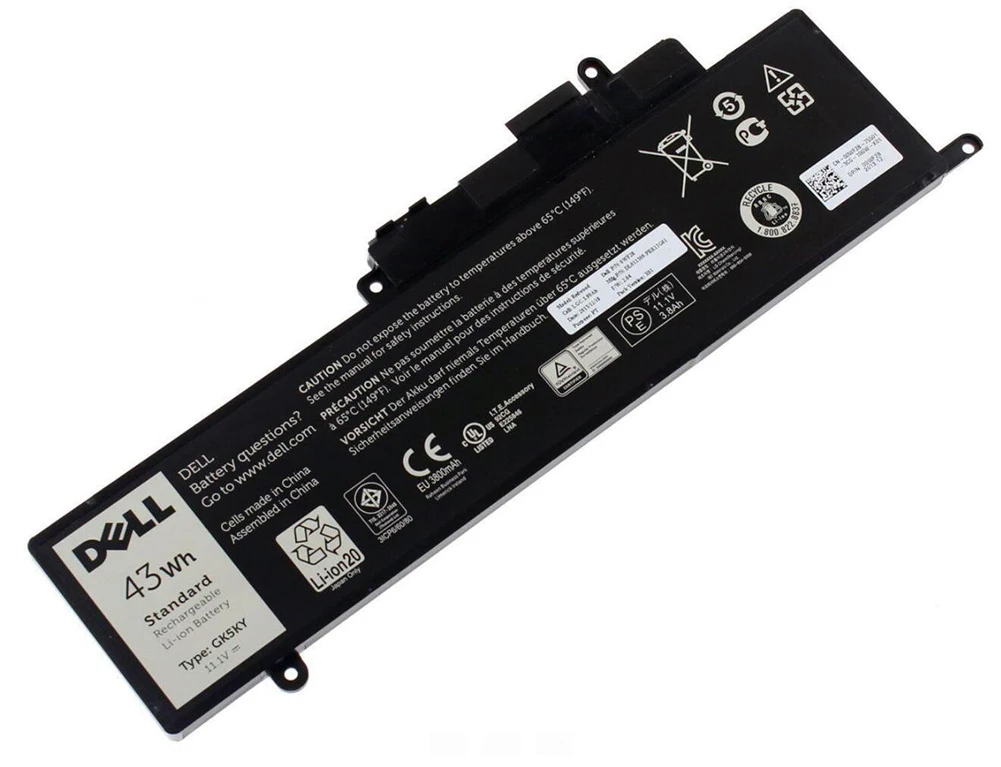 

Original Battery for Dell Inspiron 3147 3000 43Wh 11.1V 3950mAh Battery GK5KY 4K8YH 11.1V 43Wh 3 Cells