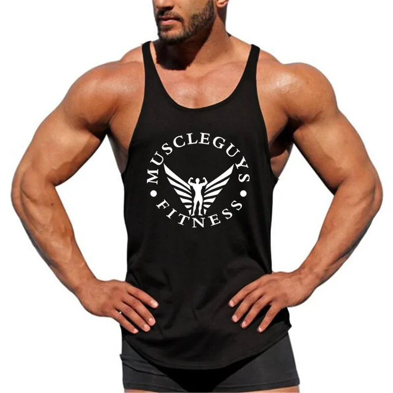 Muscle Guys New Brand clothing Bodybuilding Fitness Men Tank Top Wear Vest Gyms Stringer Undershirt | Мужская одежда