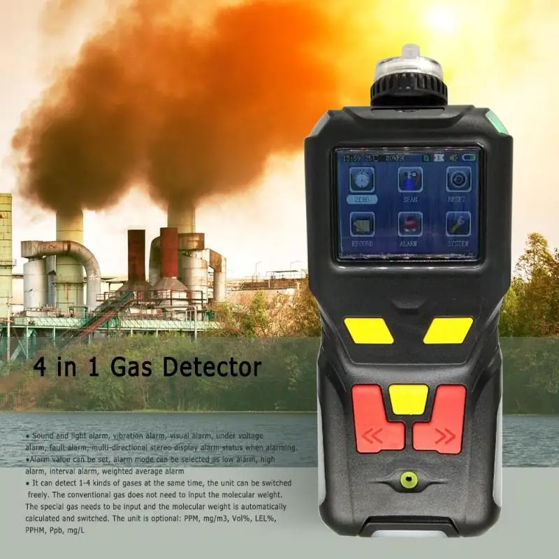 

4 in 1 Gas Detector CO/H2S/O2/EX Carbon Monoxide CO Gas Analyzer Monitor Toxic Harmful with LCD Screen New