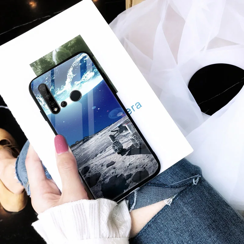 Для huawei P20 Lite чехол из закаленного стекла «Планета космос», чехол из стекла для huawei nova 5i 5 i Coque P20Lite, чехол
