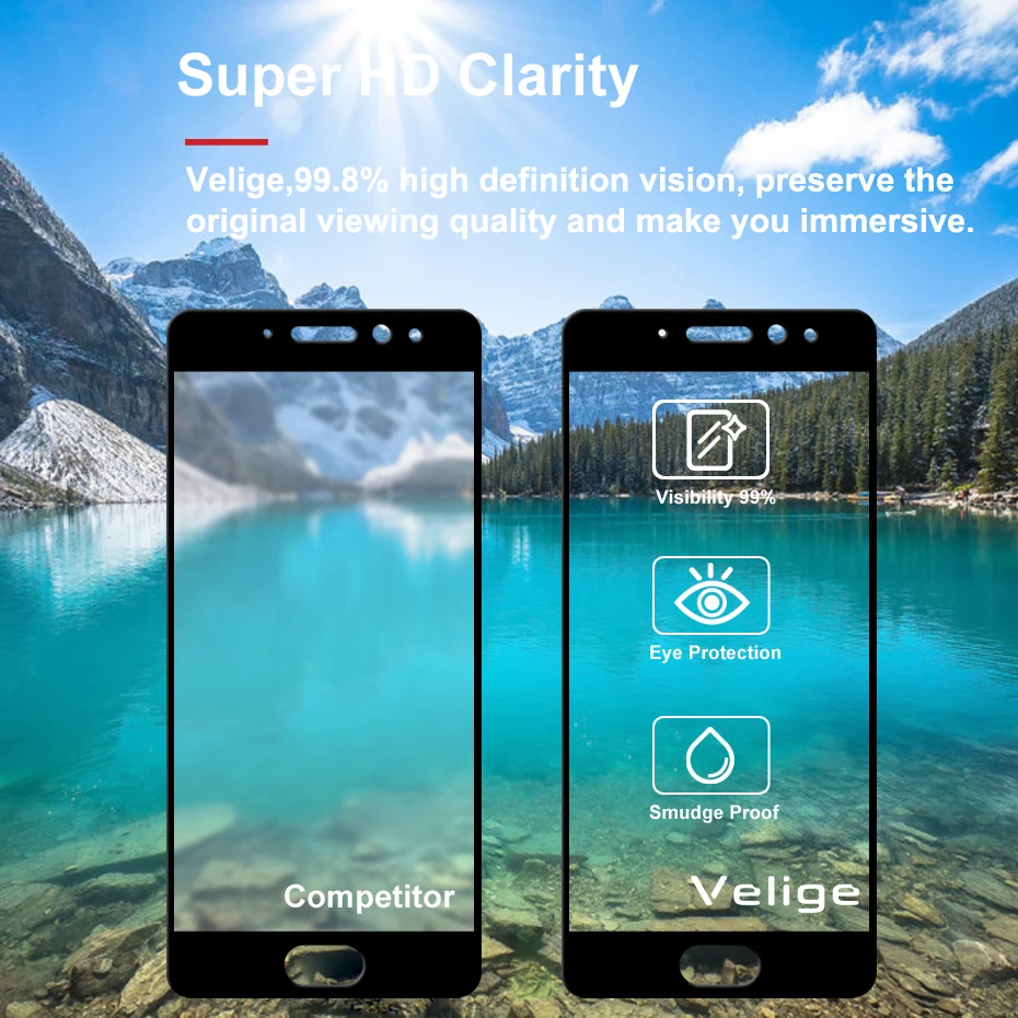 Velige Full Cover Tempered Glass For Meizu Pro 7 Plus Pro7 Plus Pro 7Plus Screen Protector Real 9H Hardness Protective Glass (6)