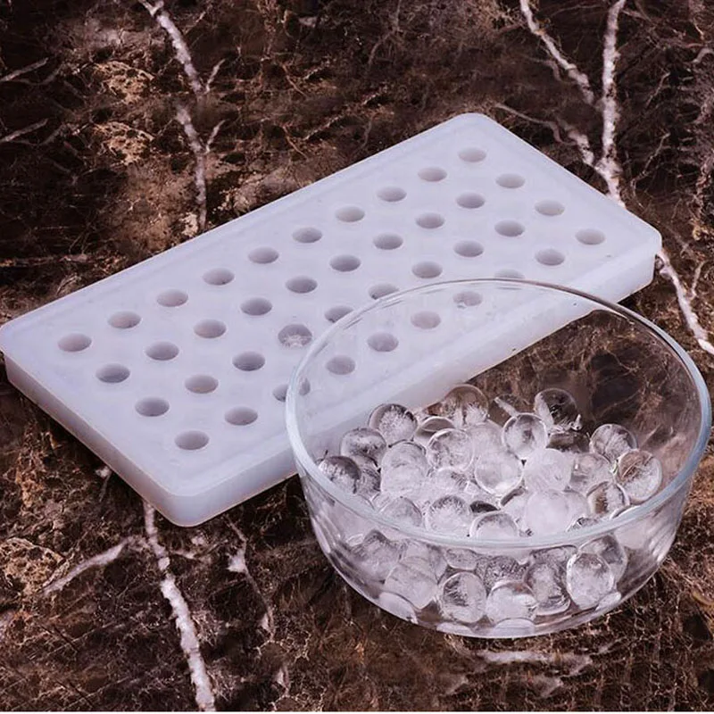 40 Hole DIY Small Ice Cube Mold Square Round Ball Shape Silicone Ice