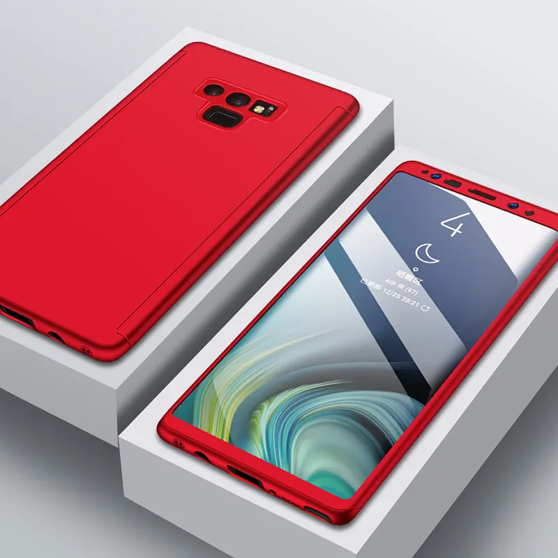 360 противоударный чехол для телефона для samsung Galaxy S10 S9 S8 плюс S10E S7 Edge Note 8 9 M10 M20 M30 M40 A10 A20 A30 A40 A50 A60 A70 - Цвет: Red