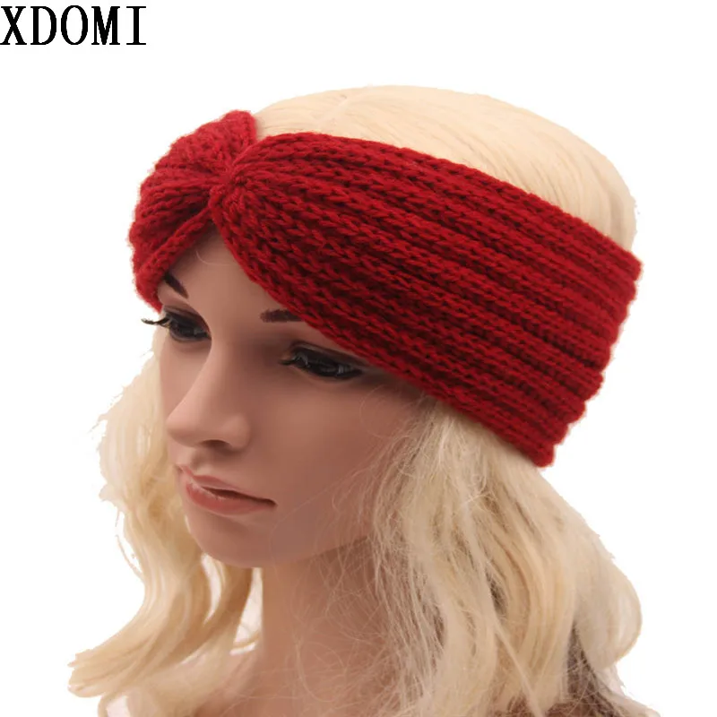 حار بيع شتاء حك العصابة للنساء headwear نوعية جيدة الفتيات رئيس الفرقة الكروشيه هيرباند رئيس التفاف الدافئة 9 ألوان