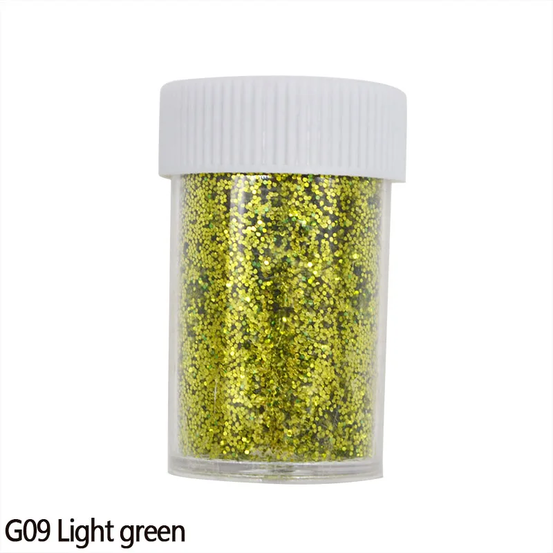 G09 Light green 1 бутылка DIY женские блестящие Золотой Серебряный ноготь блестящее напыление 17 г модные Блестки для дизайна ногтей пылевые хлопья Советы украшения - Цвет: G09 Light green