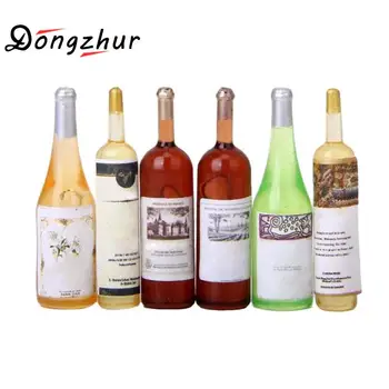 

6pcs 1/12 Dollhouse Miniature Accessories Mini Plastic Wine Bottle Simulation Furniture Model Toys For Doll House Decor