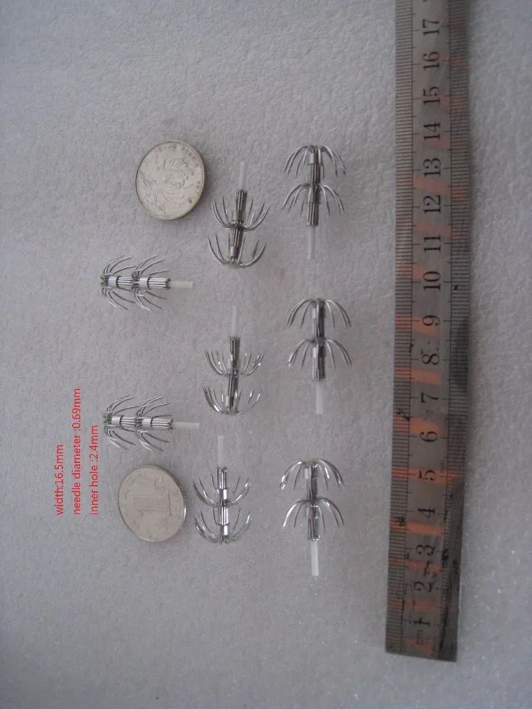 

MR OCTOPUS MR OCTOPUS 100pcs fishing hooks , squid hooks,squid jigs,silver colour,round hooks