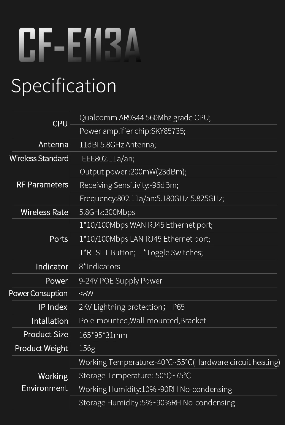 2 шт. 3 км Comfast CF-E113A открытый мини CPE Wi-Fi ретранслятор 5 ГГц 300 Мбит/с беспроводной Wi-Fi маршрутизатор удлинитель мост нано станция антенна