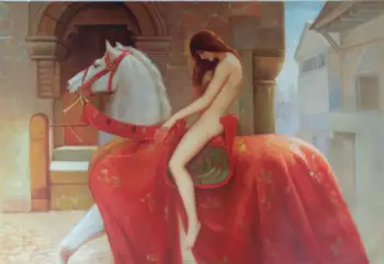 

Old artists hand-painted high-quality perfect oil painting on canvas : A woman on horseback