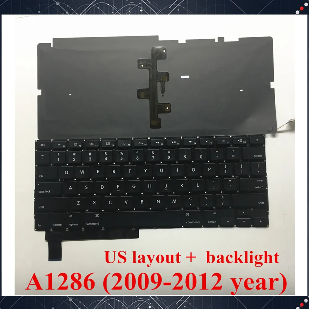 

NEW For Macbook Pro 15" A1286 keyboard with backlight A1286 USA English layout Laptop keyboard 2009 2010 2011 2012 year