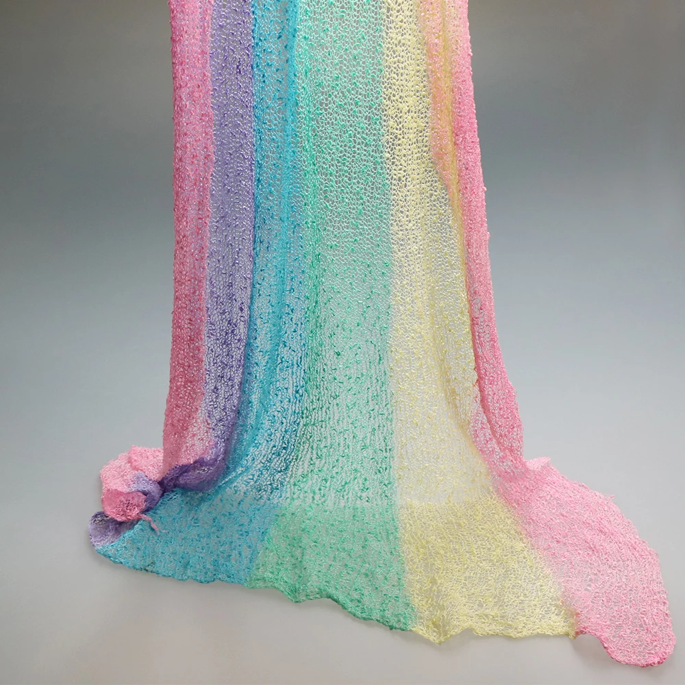 D& J Радуга эластичная вязаная пеленка милый ребенок позирует одеяла из искусственного волокна для новорожденных Подставки для фотографий фото Детский костюм Одеяло