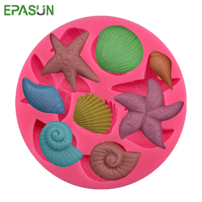 EPASUN силиконовая форма для мыла для изготовления помадки в виде ракушки для животных Gumpaste сахарная форма для поделок для прессформы 3D для украшения торта инструмент ручной работы