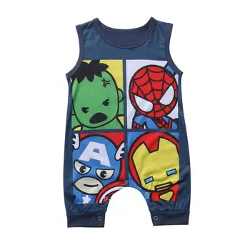 

2020 Summer Cartoon Newborn Baby Boy Girl Romper Sleeveless O Neck Cotton Clothes Toddler Kids Jumpsuit Clothing 0-24M