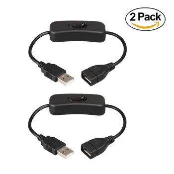 

2 Pack of Male to Female USB Cable with ON / OFF Switch,Extension USB Cord for Raspberry Pi & Arduino LED Strip String