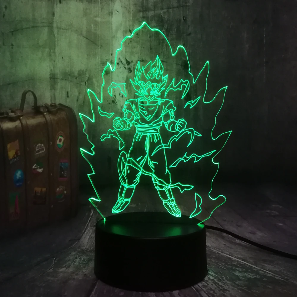 Amroe LED Lighting Seven Dragon Ball Son Goku Acrylic 3D RGB Night Lights USB Leds Table Lamp Touch Control Home | Освещение