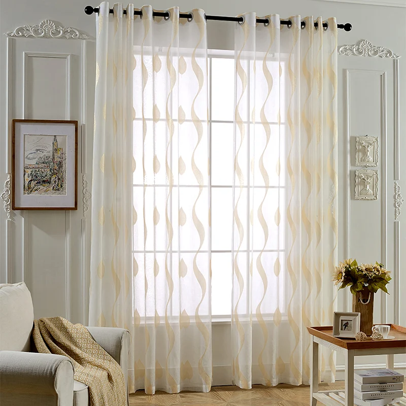 European Style Wave Romantic Decorative Curtain tulle voile curtains