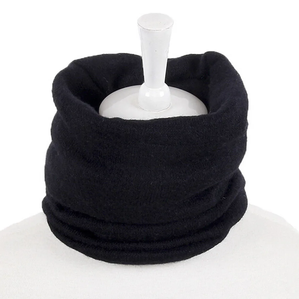 Зимний женский шарф однотонный теплый вязаный хомут шеи хлопок шаль-кольцо шарф женский шарф