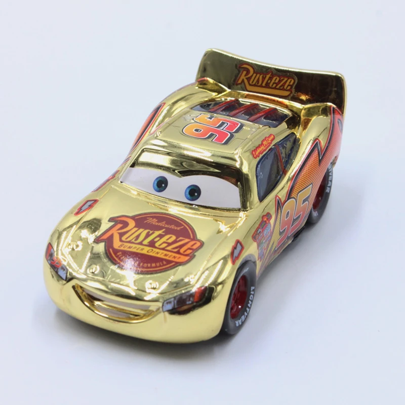 Disney Pixar Cars покрытие золото серебро Молния Маккуин 1:55 Масштаб литья под давлением металлический сплав модель милые игрушки для детей Подарки