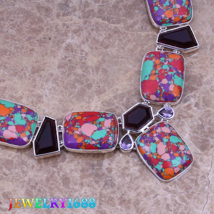 Сказочное ожерелье из разноцветной искусственной кожи с покрытием L494|multicolor