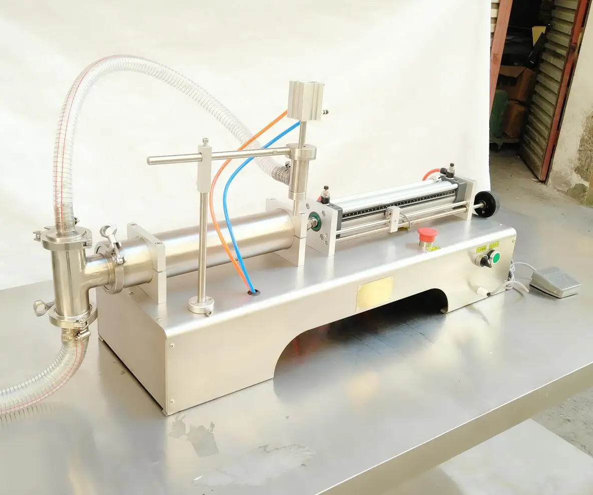 Машина для наполнения моющих средств Пневматический поршневой жидкий наполнитель шампуни, воды, вина, молока, сока, уксуса, кофе, масла для питья