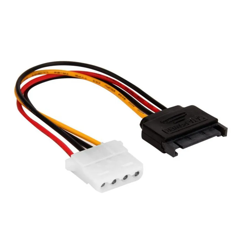 Reliable 1pc SATA 15P Male to big 4P Female Serial ATA SATA 15 p to